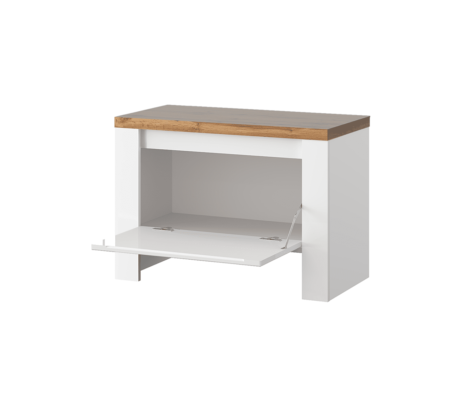 Тумба для обуви Таурус белый глянец/дуб вотан 1D_1