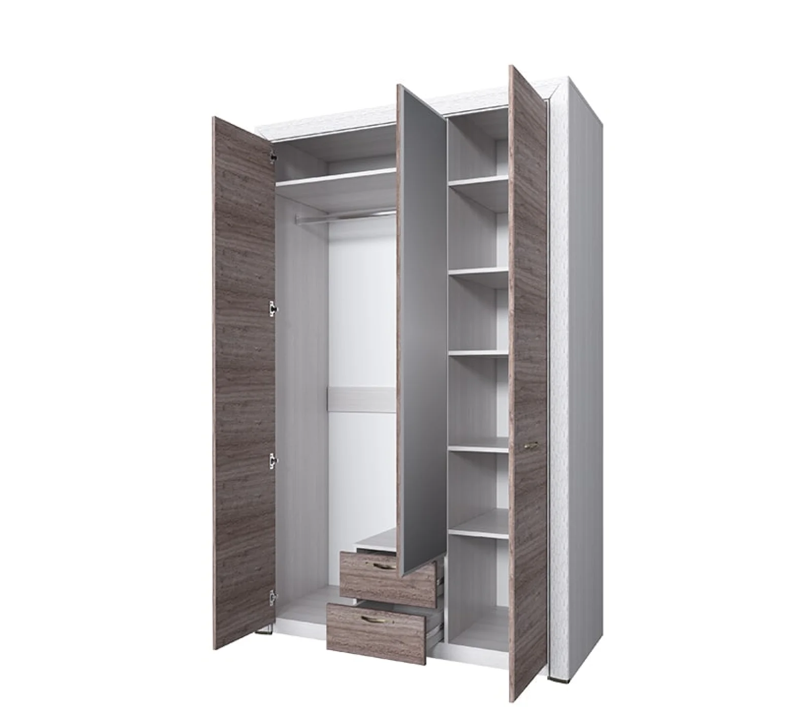 Шкаф с зеркалом Оливия дуб анкона 3D2S_1