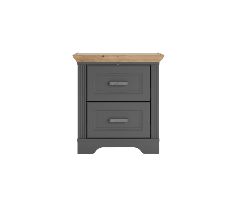 Тумба прикроватная Жасмин графит/дуб артизан KOM2S