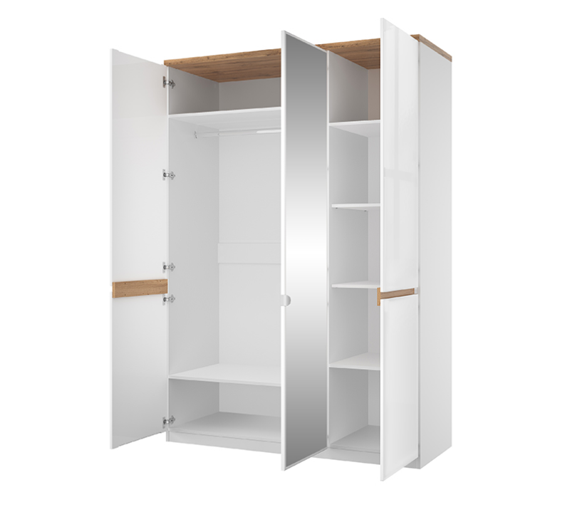 Шкаф Таурус белый глянец/дуб вотан 3DG HZ_1