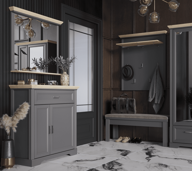 Тумба Жасмин графит/дуб артизан KOM2D1S_4