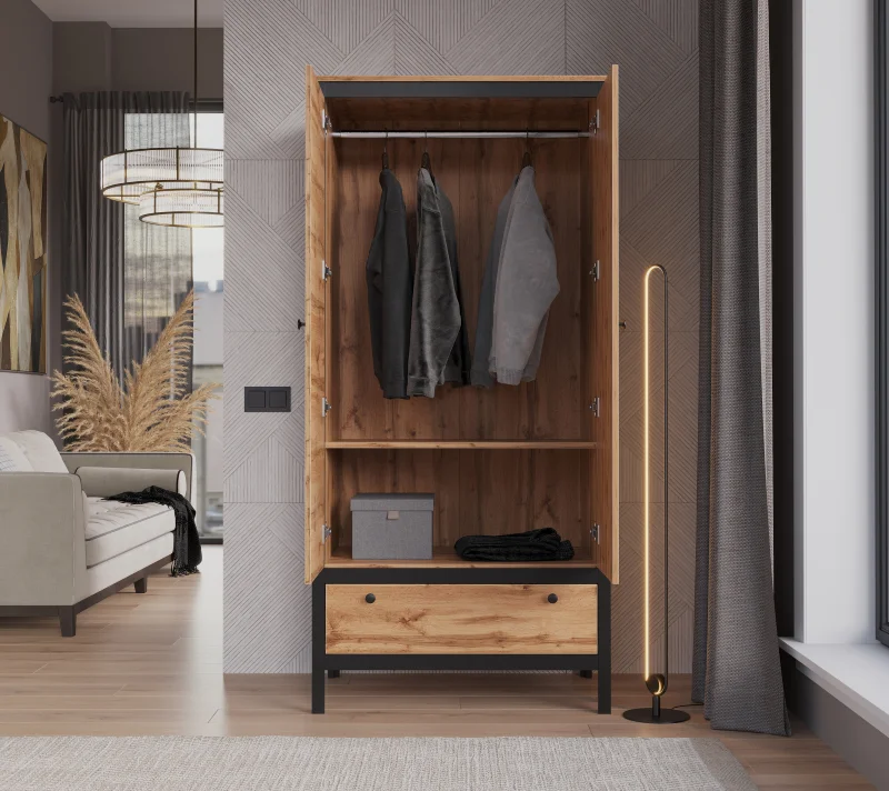 Шкаф Лофт дуб вотан SZF2D1S_2