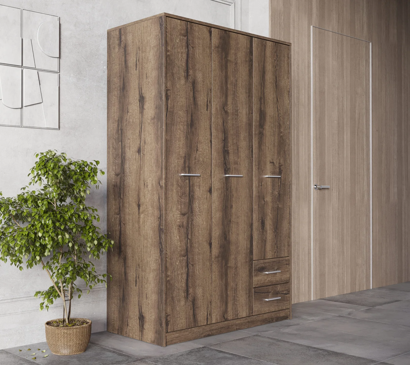 Шкаф Непо дуб монастырский SZF3D2S_4