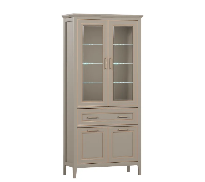 Витрина с подсветкой Классик глиняный серый REG2W2D1S_2