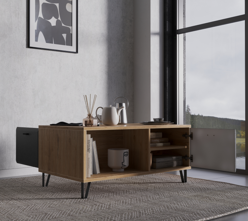 Стол журнальный Грейс дуб наварра/графит LAW2D_2