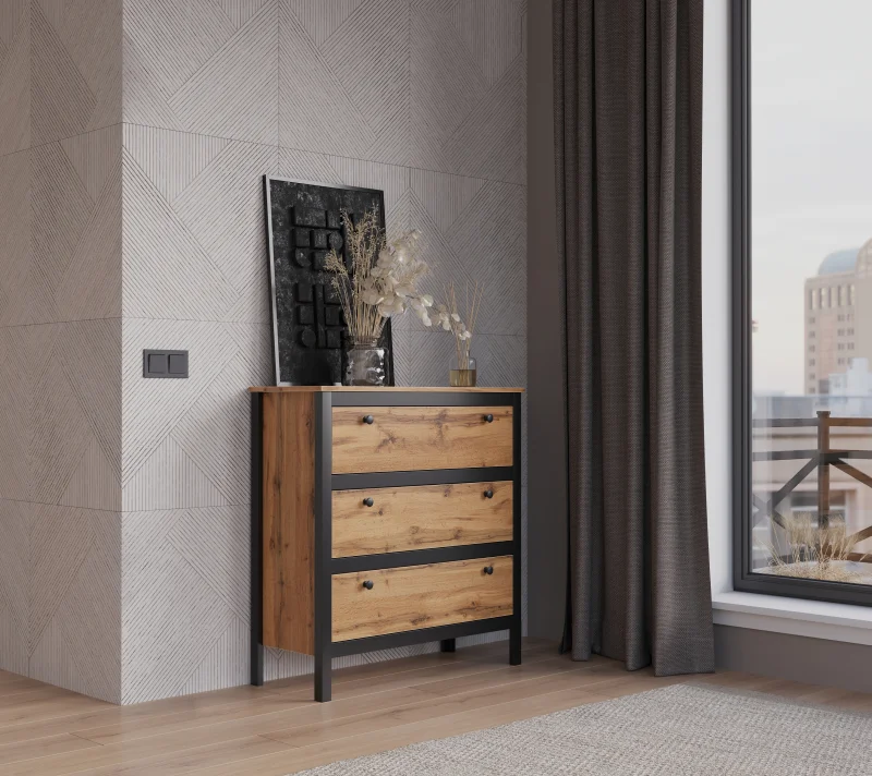 Комод Лофт дуб вотан KOM3S/90_3