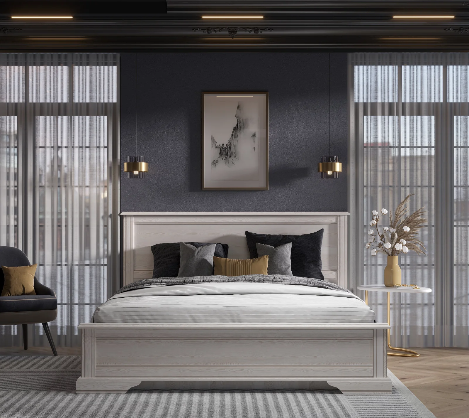 Кровать с подъемным механизмом Стилиус лиственница сибирская LOZ160х200_1