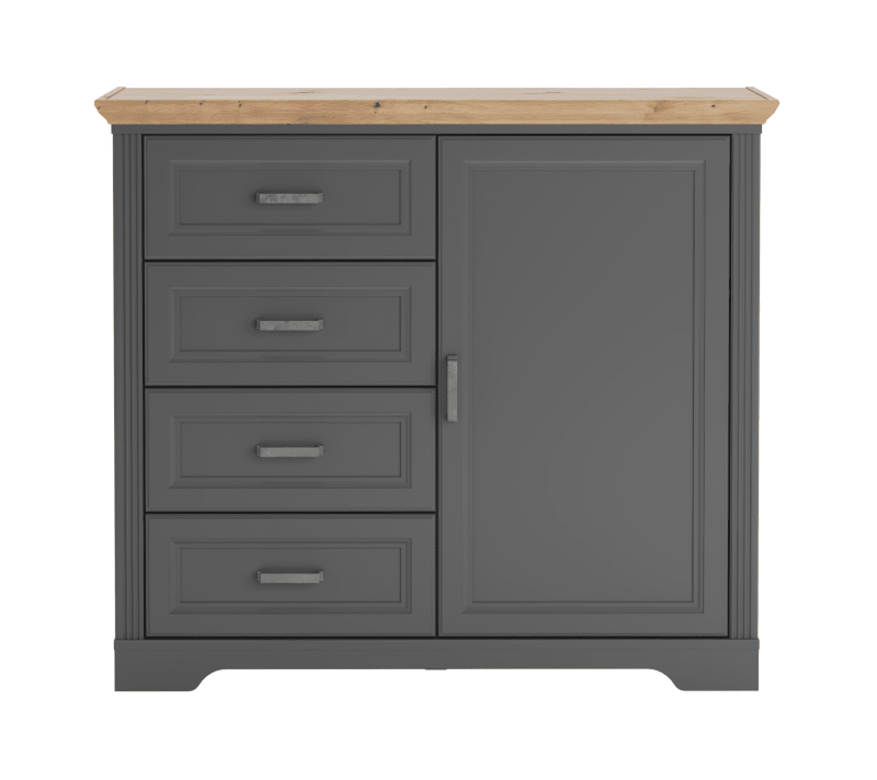 Тумба-комод Жасмин графит/дуб артизан KOM1D4S