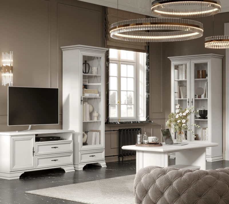 Тумба под телевизор Кентаки белый RTV1D2S_5