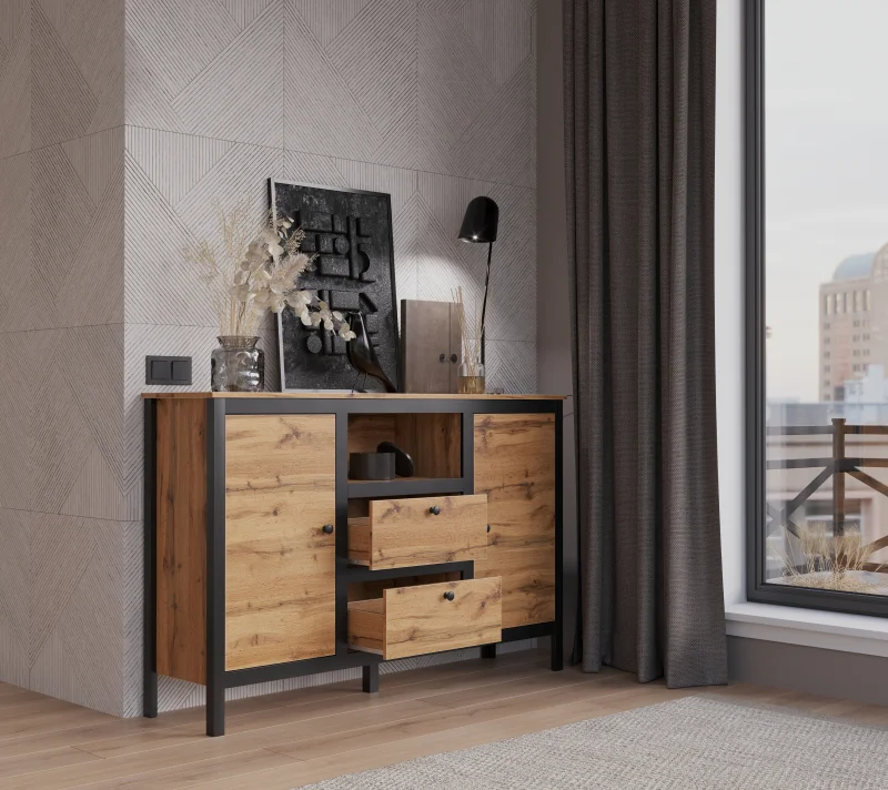 Тумба-комод Лофт дуб вотан KOM2D2S/150_3