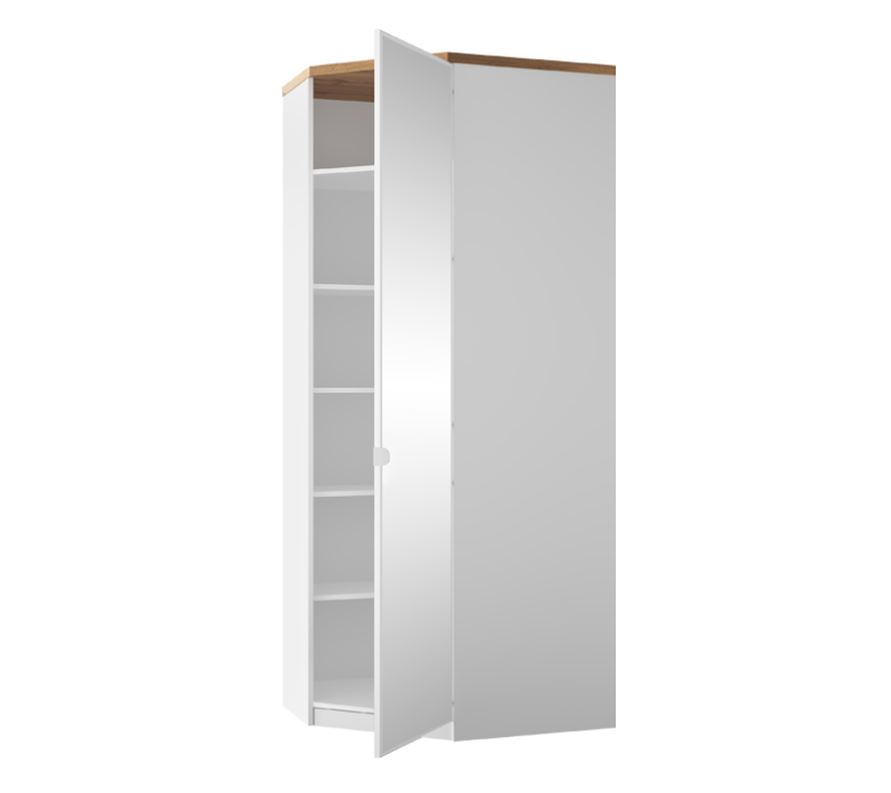 Угловой шкаф Таурус белый глянец/дуб вотан 1DGP Z_1