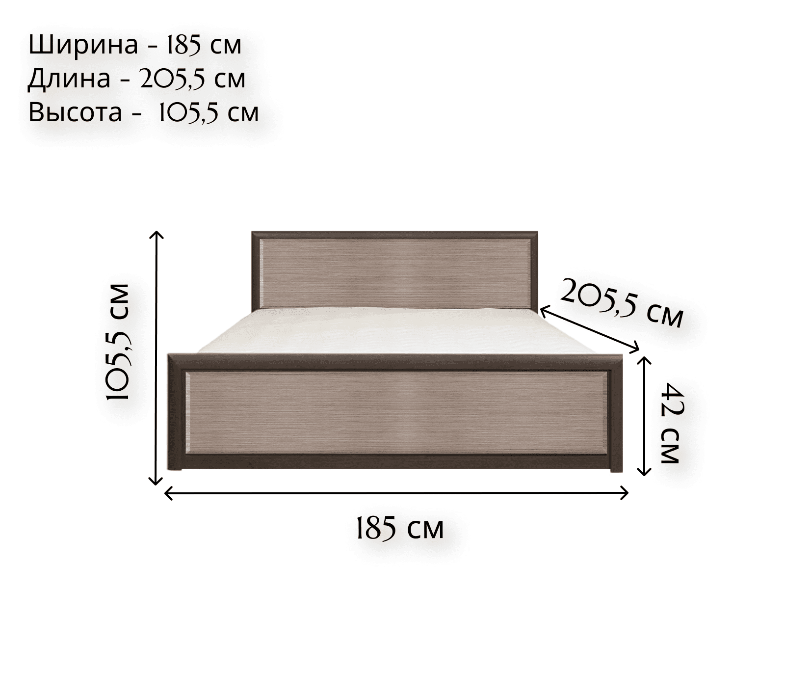 Кровать Коен венге штрокс LOZ180x200_1