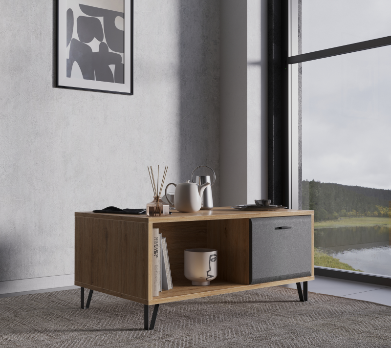 Стол журнальный Грейс дуб наварра/графит LAW2D_3