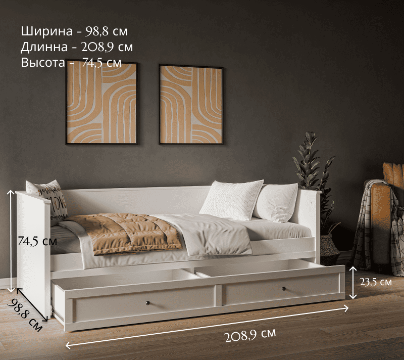 Кровать Эва белый LOZ/90_4