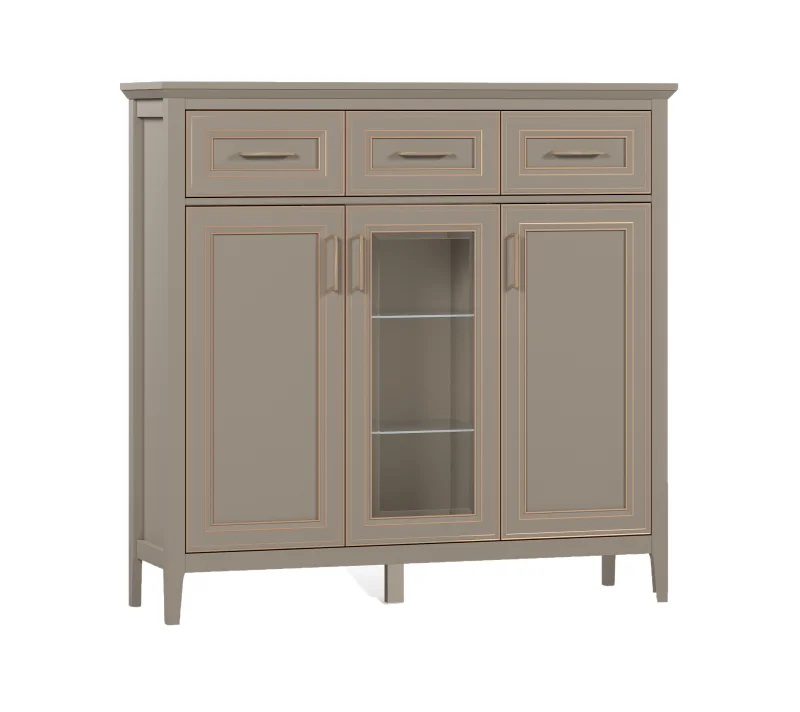 Тумба-витрина Классик глиняный серый KOM1W2D3S_2