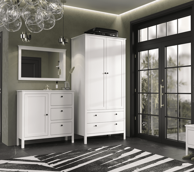 Зеркало Эва белый LUS/90_4