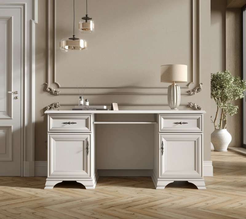 Стол письменный Кентаки белый BIU2D2S_1