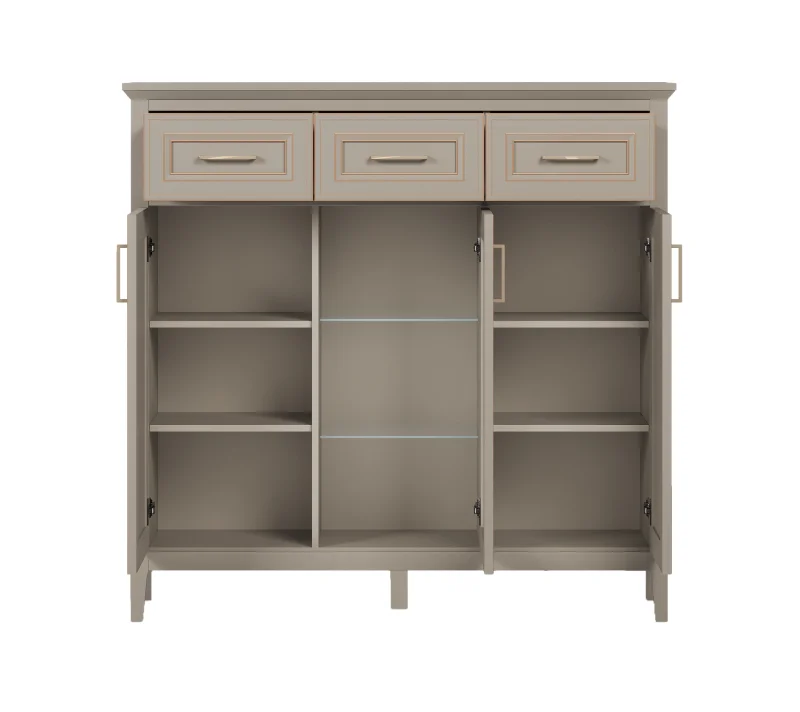 Тумба-витрина Классик глиняный серый KOM1W2D3S_1