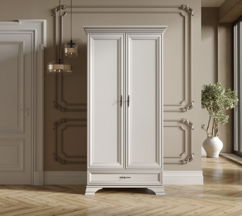 Шкаф Кентаки белый SZF2D1S_1