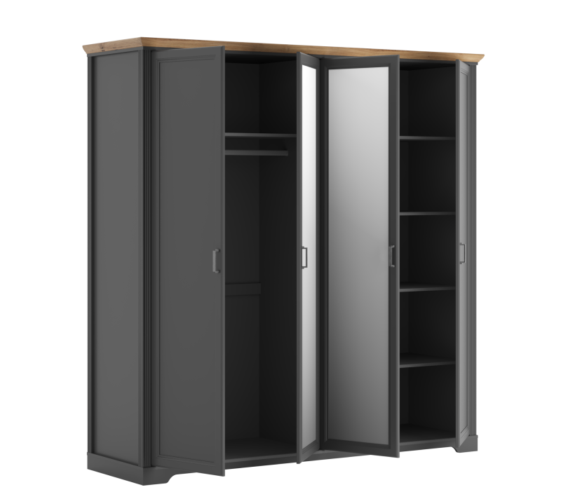 Шкаф Жасмин графит/дуб артизан SZF2L2D_1