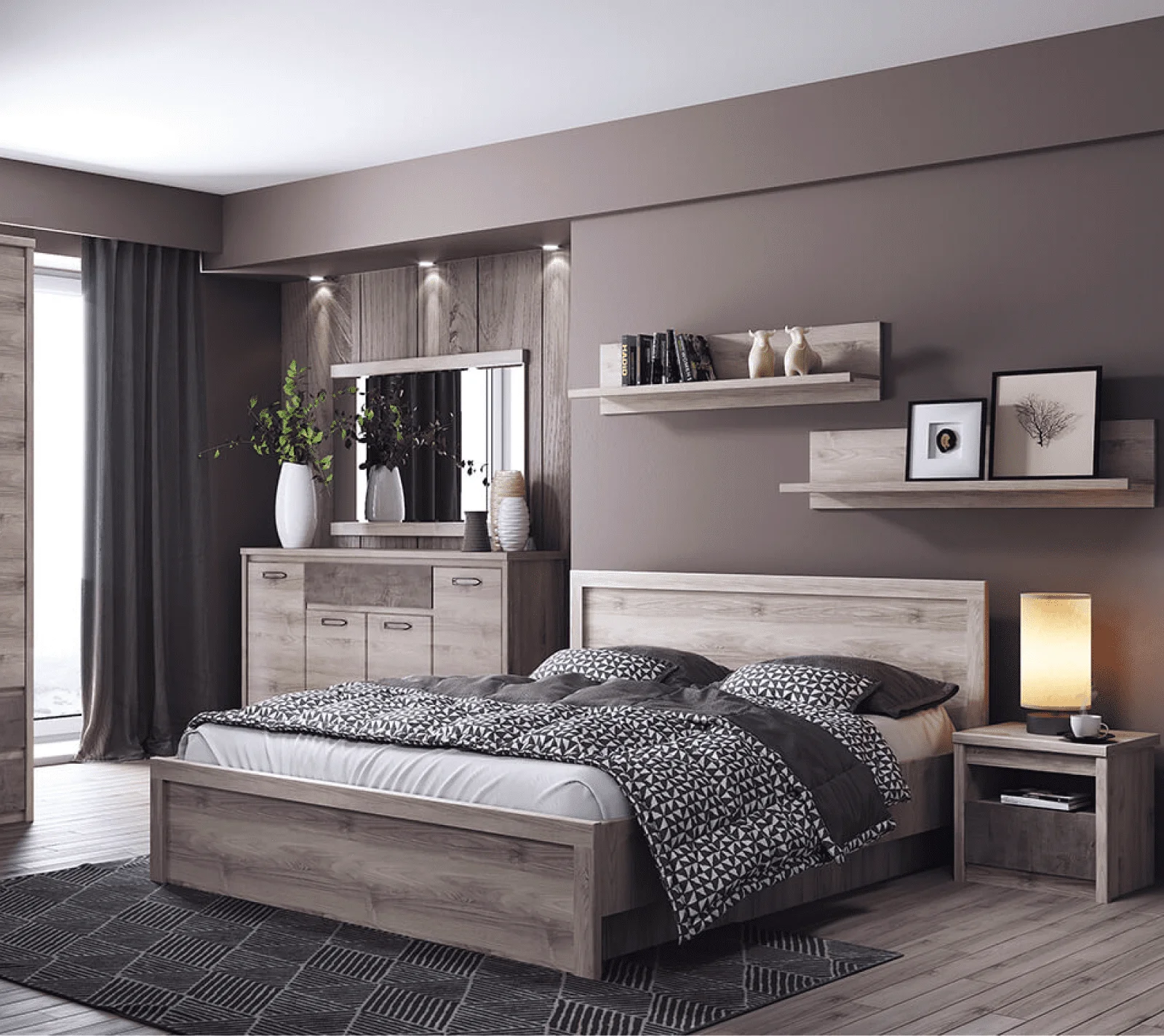 Тумба-комод Джаз каштан найроби/оникс 4D1S_3