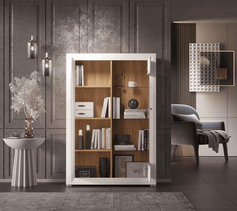 Витрина Мальта лиственница сибирская/орех лион REG1W1D_2