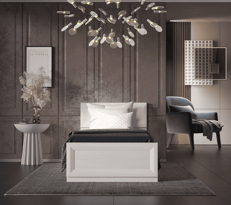 Кровать Мальта лиственница сибирская/орех лион LOZ90x200_1