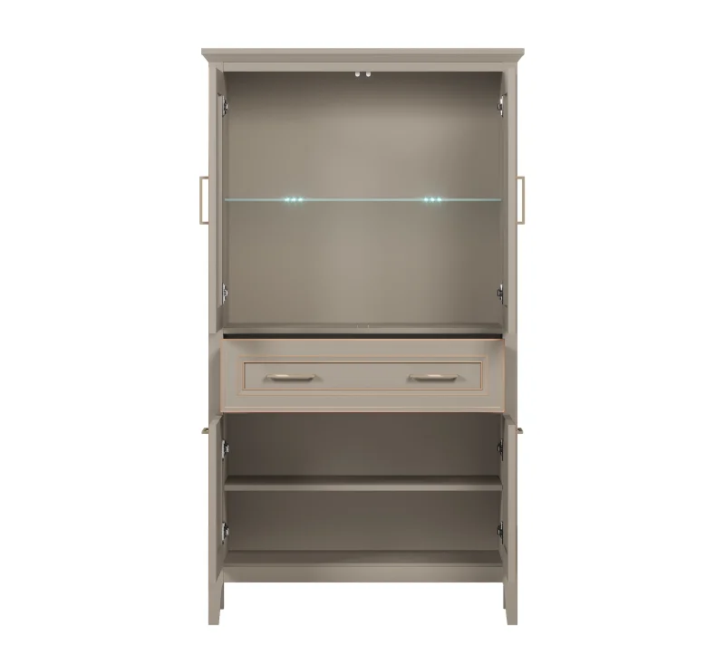 Витрина с подсветкой Классик глиняный серый REG2W2D1S/170_1