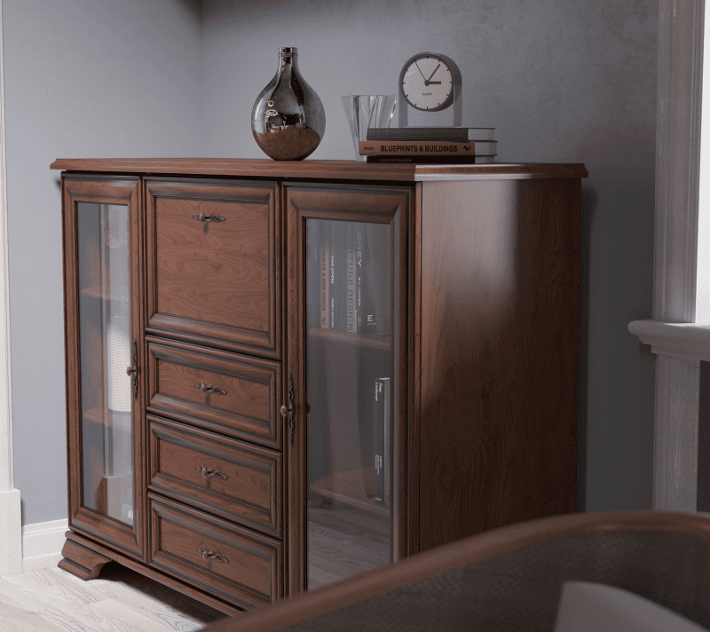 Тумба-витрина Кентаки каштан KOM2W3S1B_6