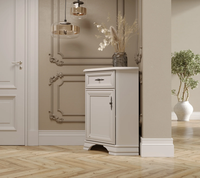 Тумба угловая Кентаки белый KOMN1D1S/L_3