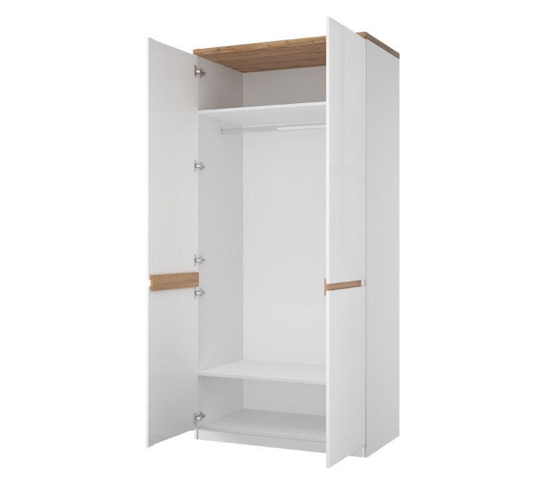 Шкаф Таурус белый глянец/дуб вотан 2DG H_1