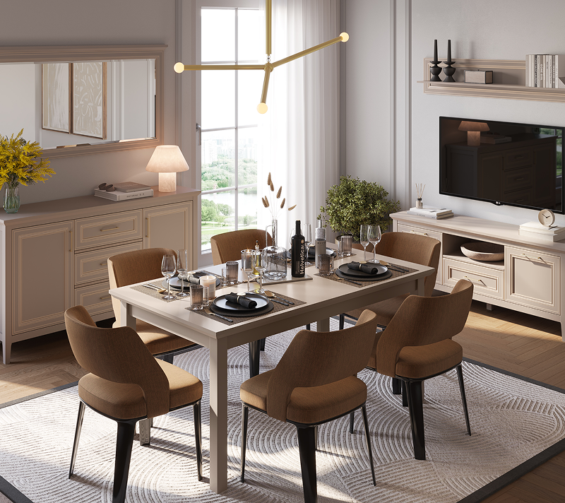 Стол обеденный Классик глиняный серый STO/160_3