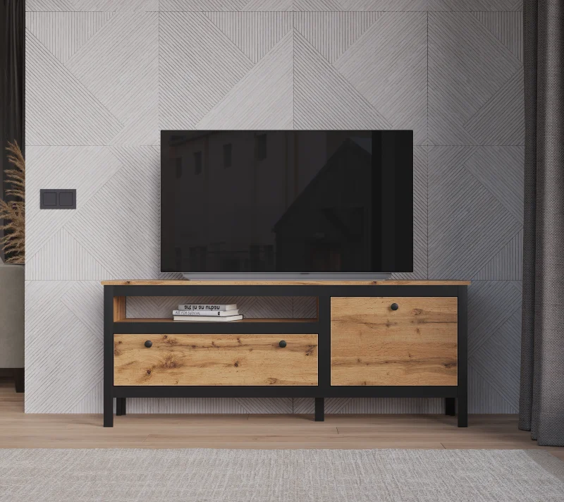 Тумба под телевизор Лофт дуб вотан RTV1D1S_1