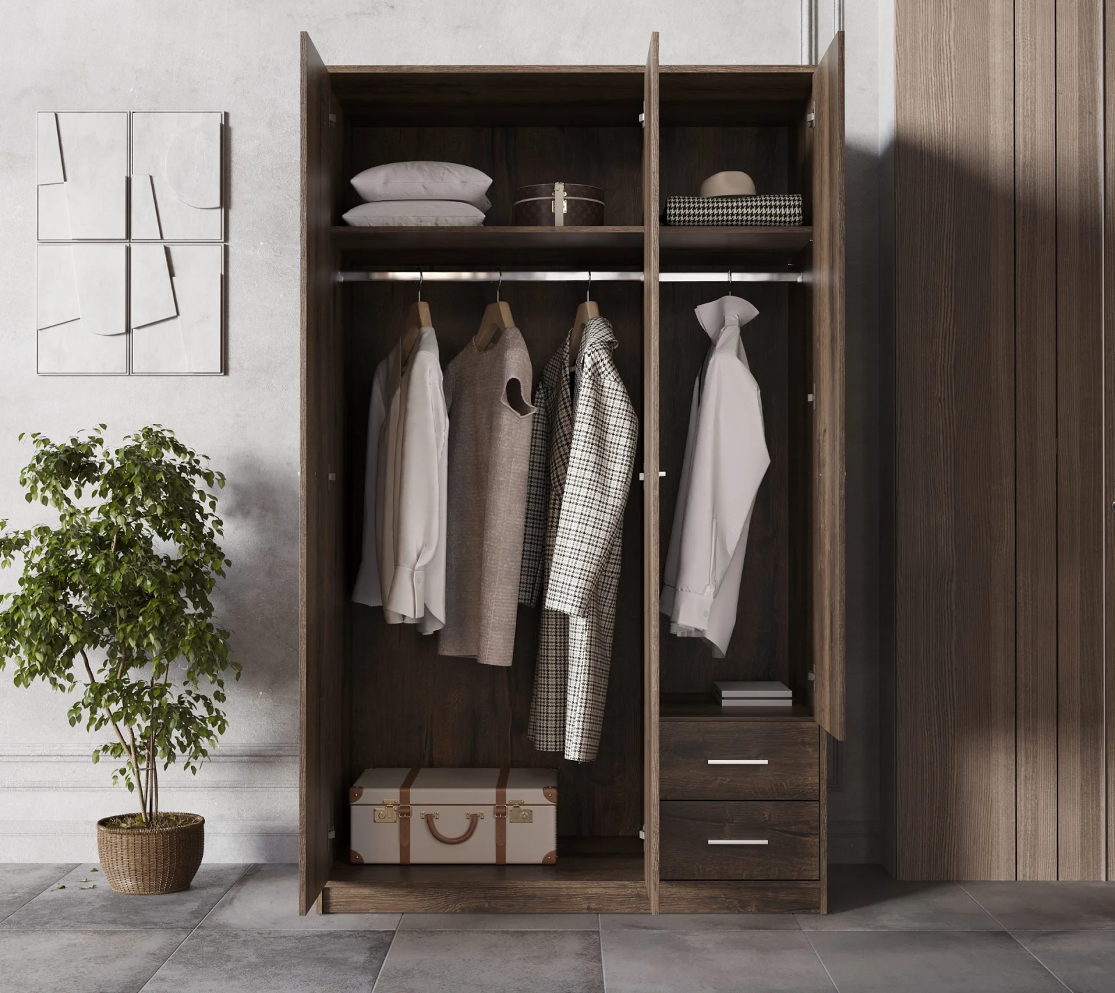 Шкаф Непо дуб монастырский SZF3D2S_3