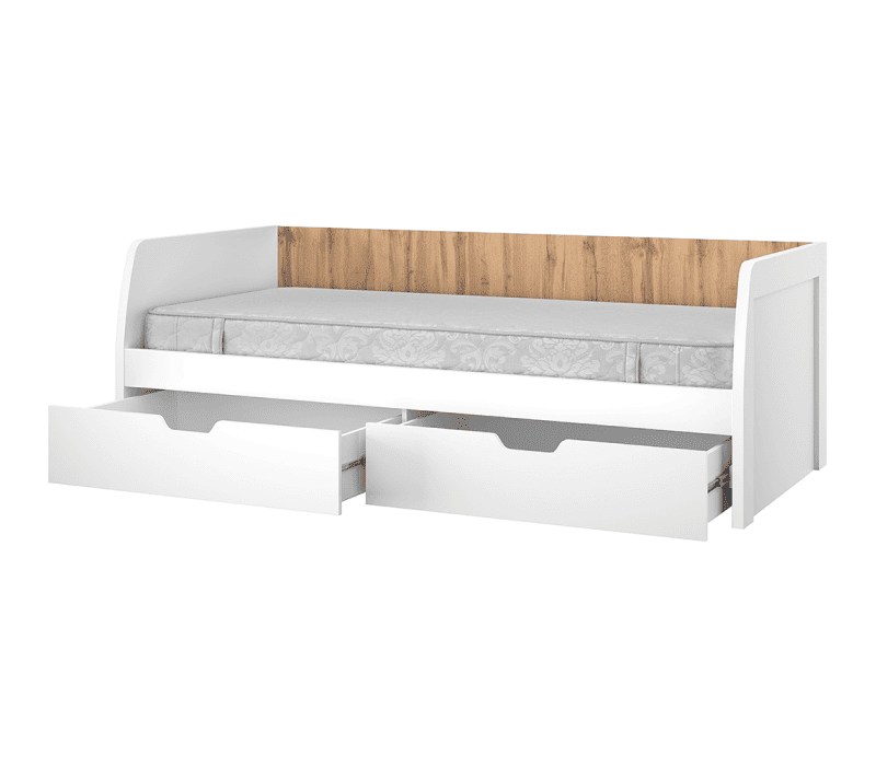 Кровать Таурус белый глянец/дуб вотан 90-2_1