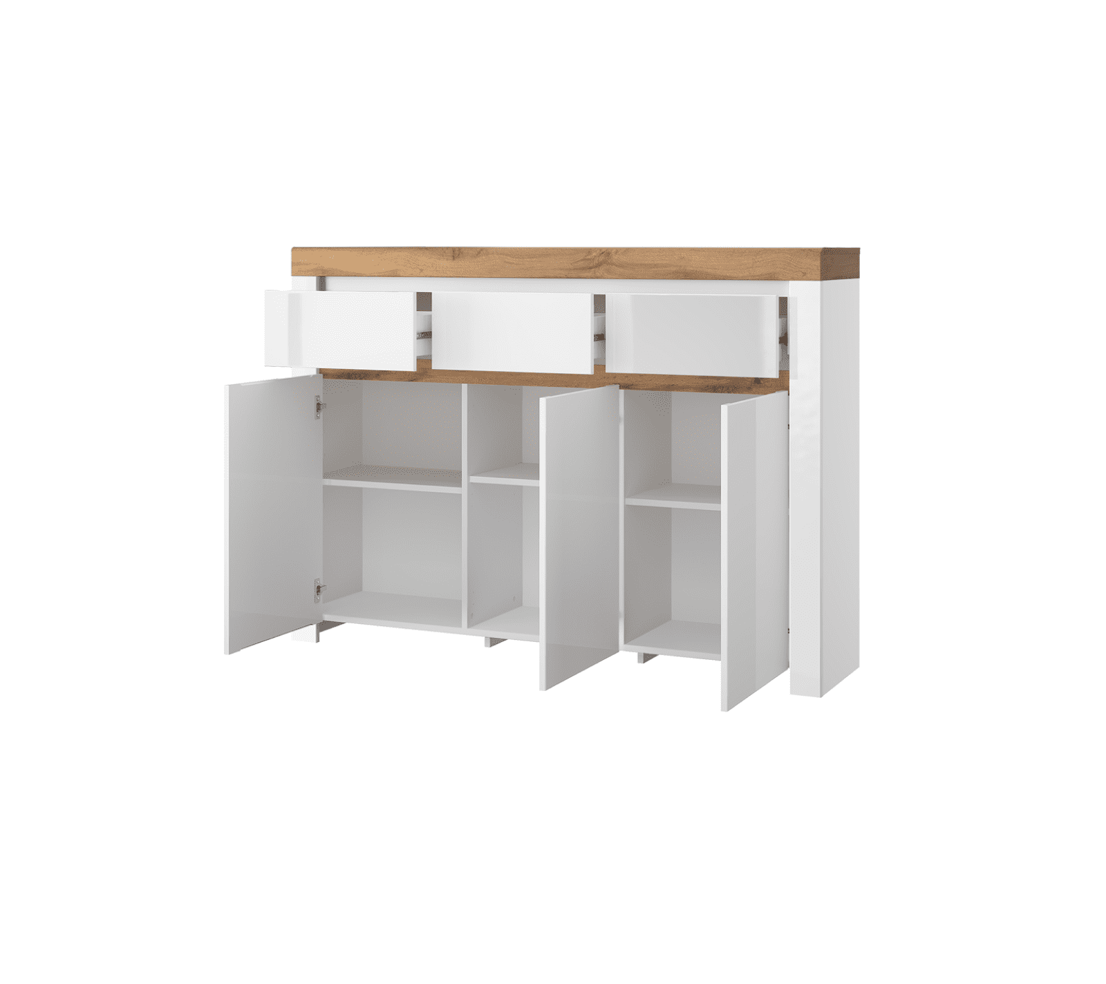 Тумба-комод Таурус белый глянец/дуб вотан 3D3S_1