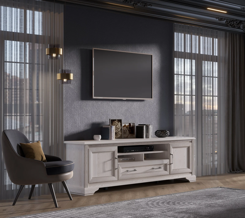 Тумба под телевизор Стилиус лиственница сибирская RTV2D1S_3