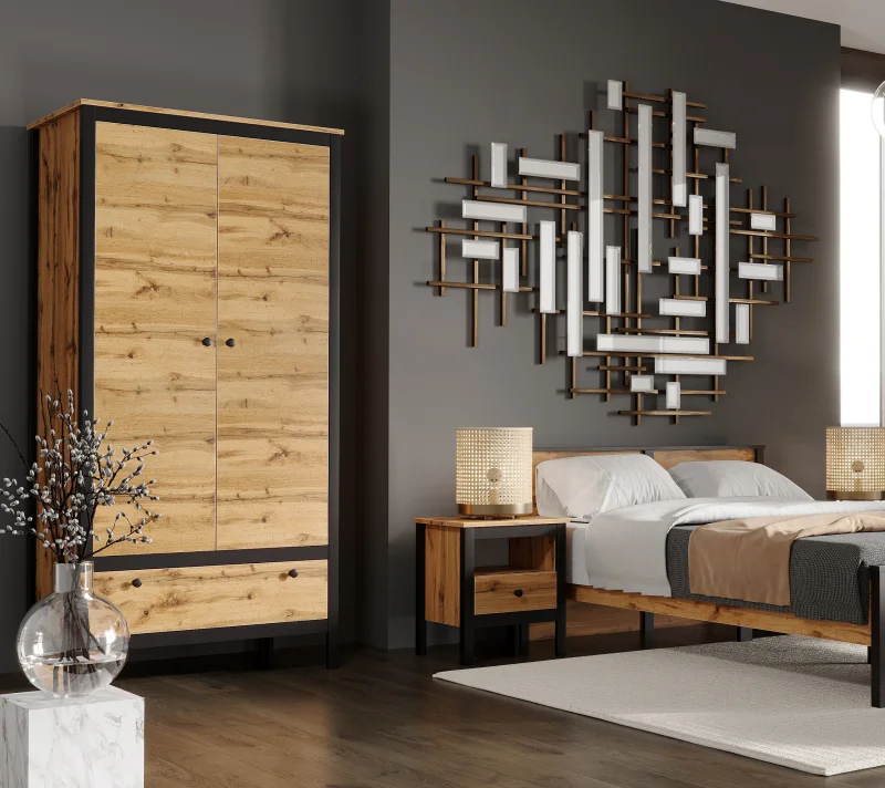 Шкаф Лофт дуб вотан SZF2D1S_7