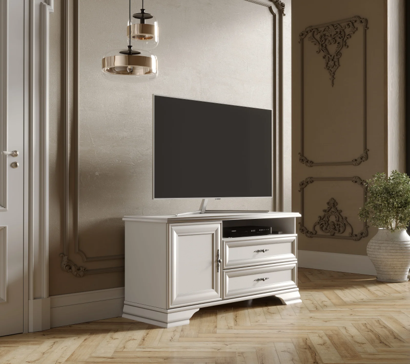 Тумба под телевизор Кентаки белый RTV1D2S_3