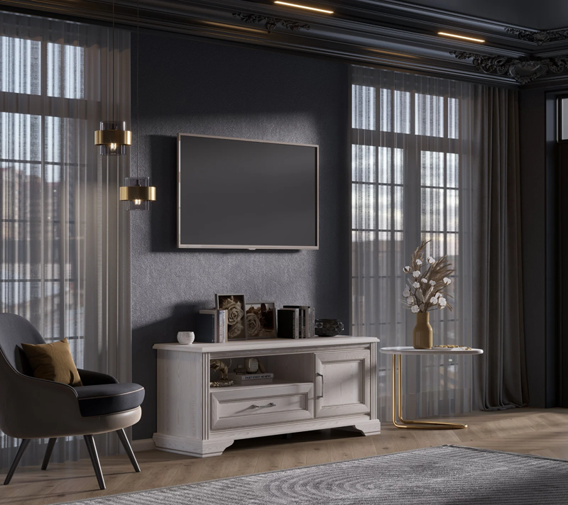 Тумба под телевизор Стилиус лиственница сибирская RTV1D1S_3