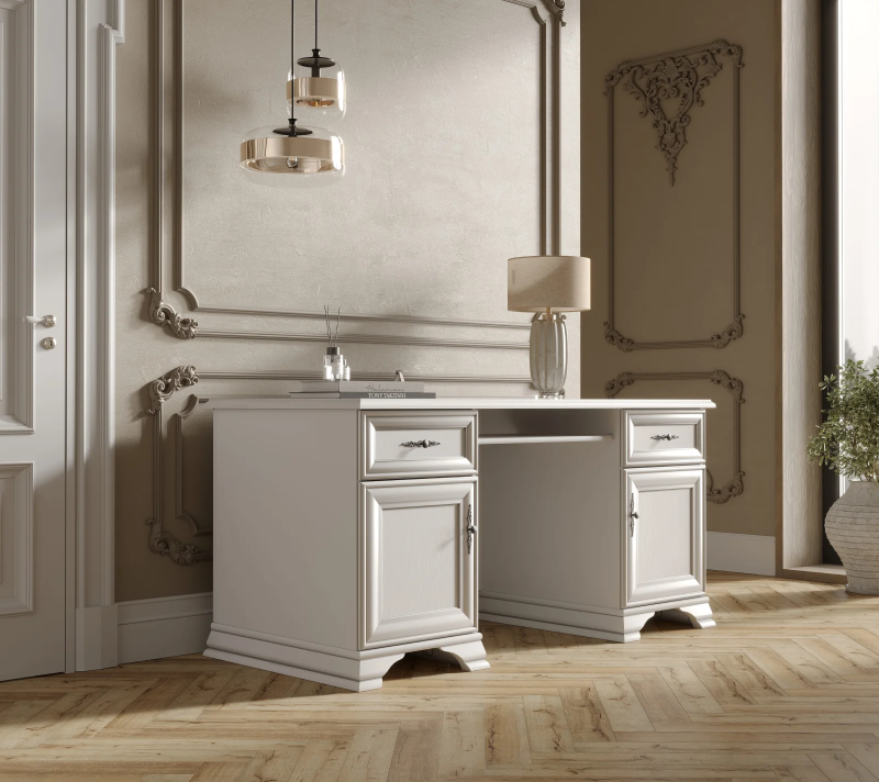 Стол письменный Кентаки белый BIU2D2S_3