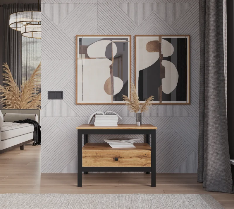 Стол журнальный Лофт дуб вотан LAW_1