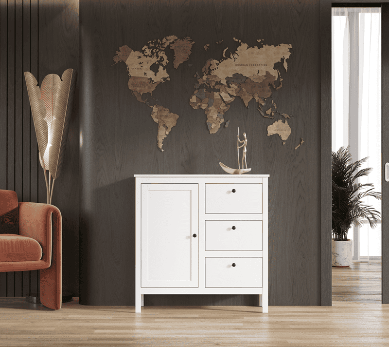 Тумба-комод Эва белый KOM1D3S/95_1