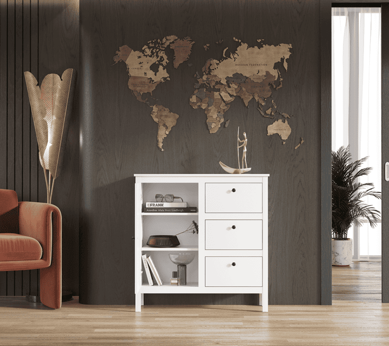 Тумба-комод Эва белый KOM1D3S/95_2