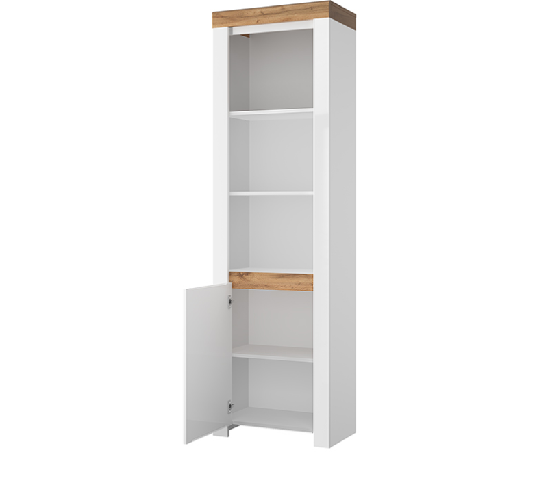 Стеллаж Таурус белый глянец/дуб вотан 1D3N_1