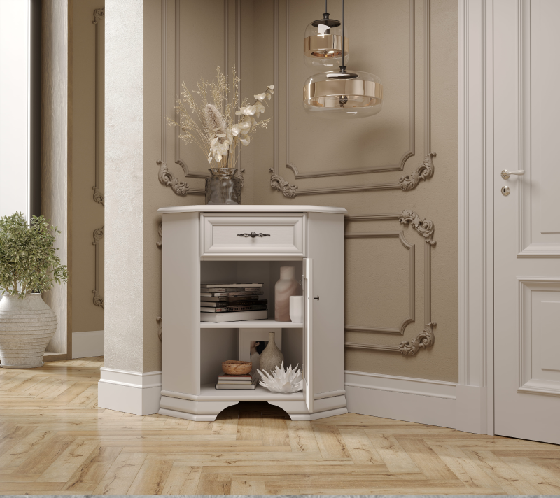 Тумба угловая Кентаки белый KOMN1D1S/P_2