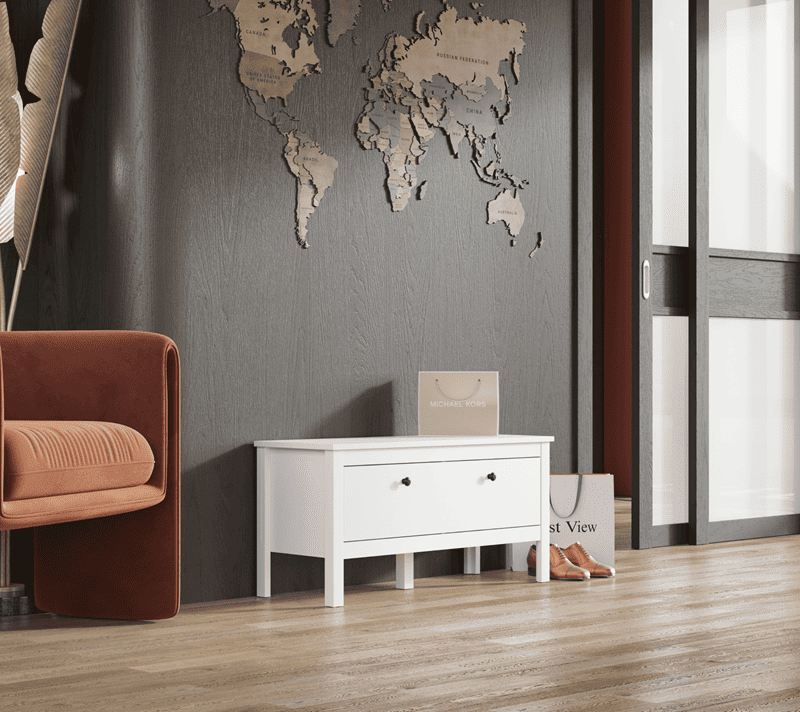 Тумба для обуви Эва белый KOM1K/90_3