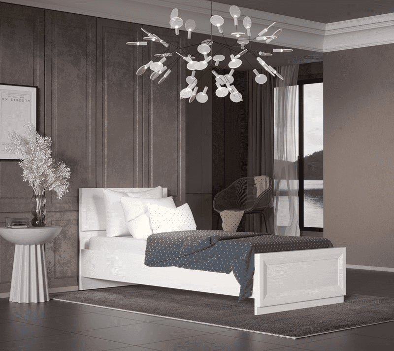 Кровать Мальта лиственница сибирская/орех лион LOZ90x200_2