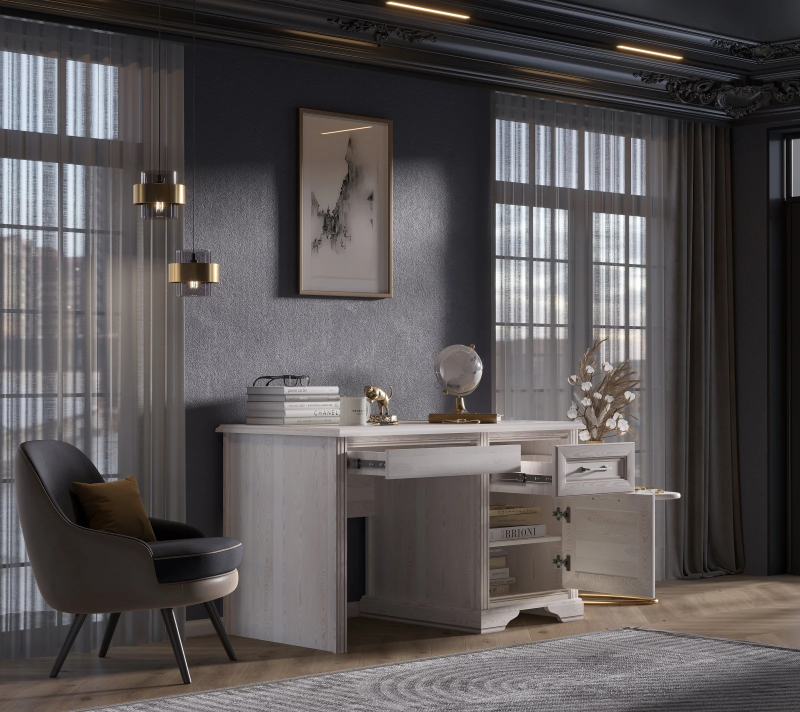 Стол письменный Стилиус лиственница сибирская BIU/130_2