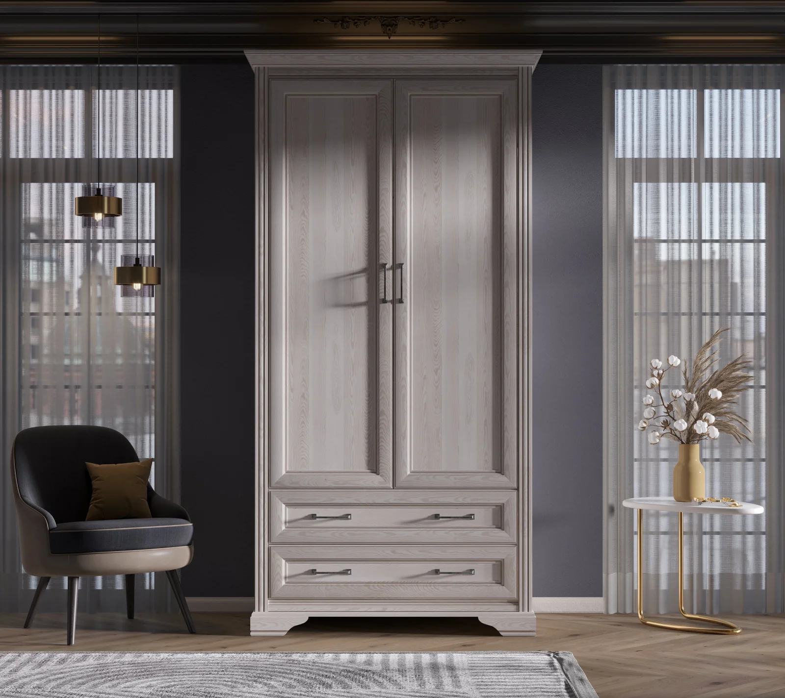 Шкаф Стилиус лиственница сибирская SZF2D2S_1